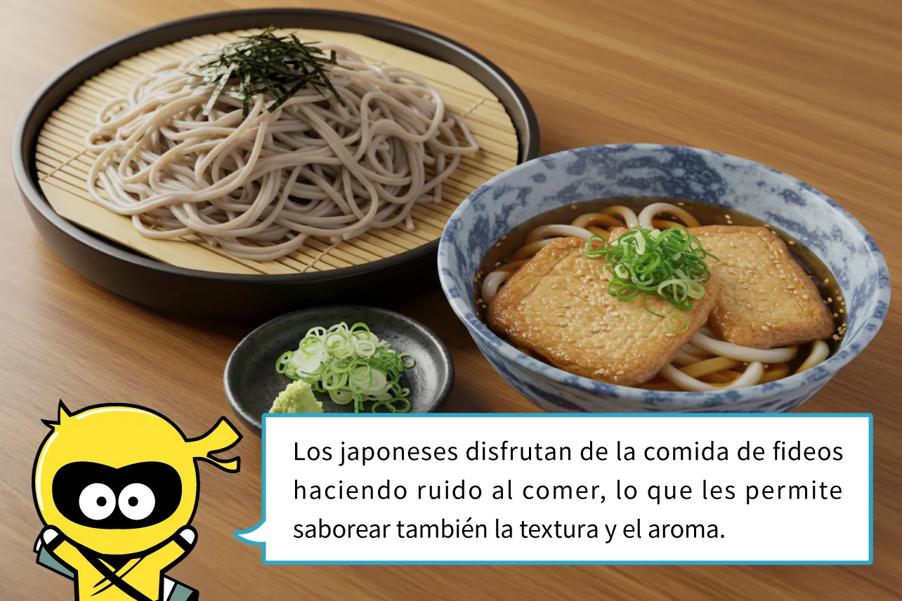 Los japoneses disfrutan de la comida de fideos haciendo ruido al comer, lo que les permite saborear también la textura y el aroma.
