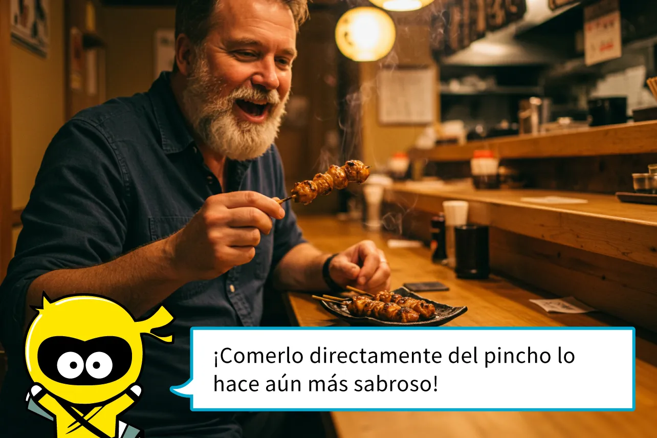 Comer directamente del pincho: la etiqueta básica del yakitori japonés