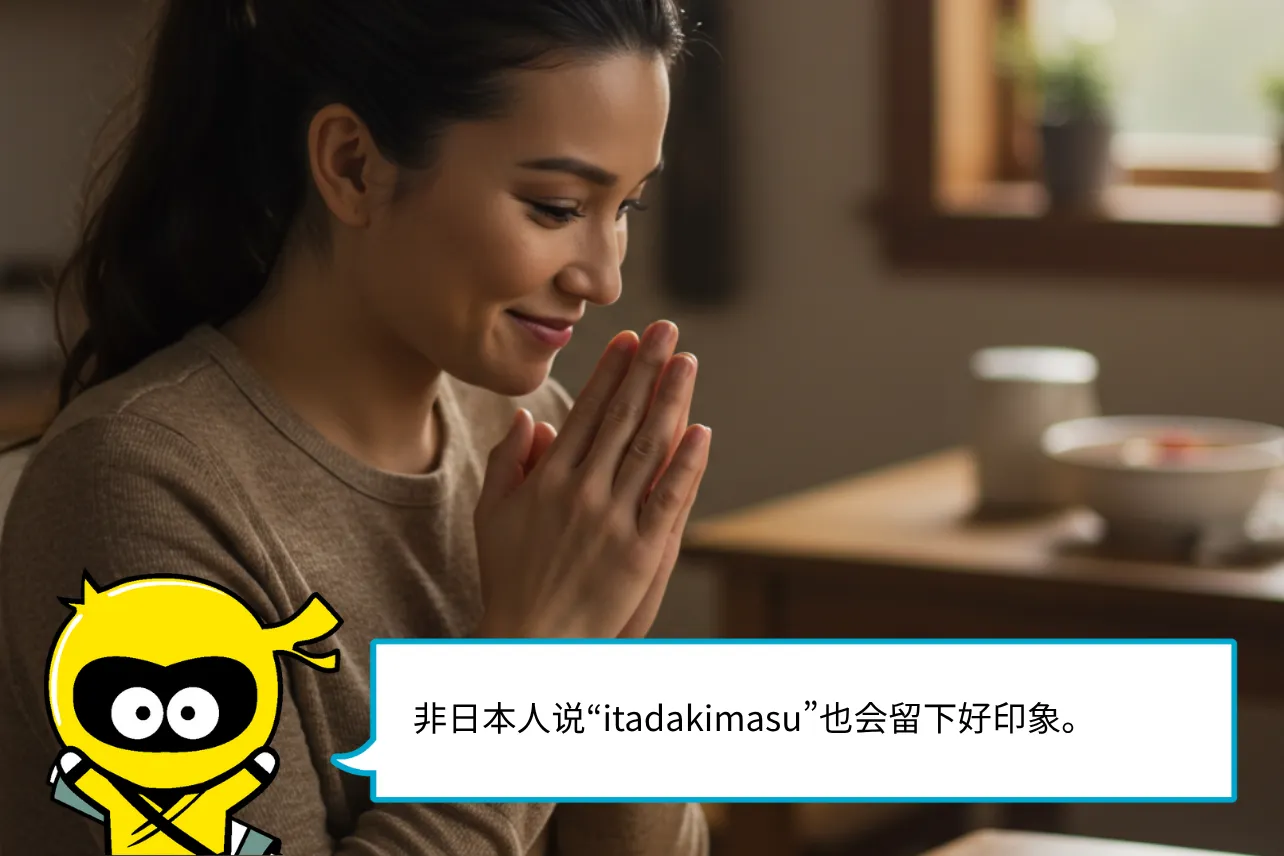 非日本人送'itadakimasu'他会留下好印象。